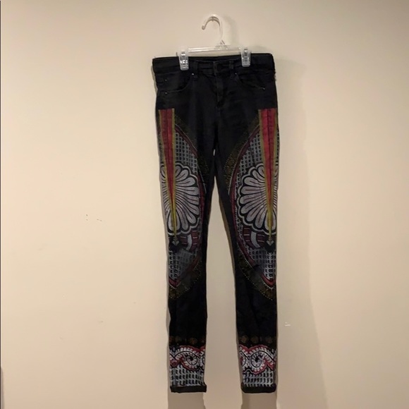 Topshop “Leigh” Black Mandala Jeans - Women’s Size 26 - Picture 2 of 9